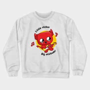 Cheeky little devil on guitar (on light colors) Crewneck Sweatshirt